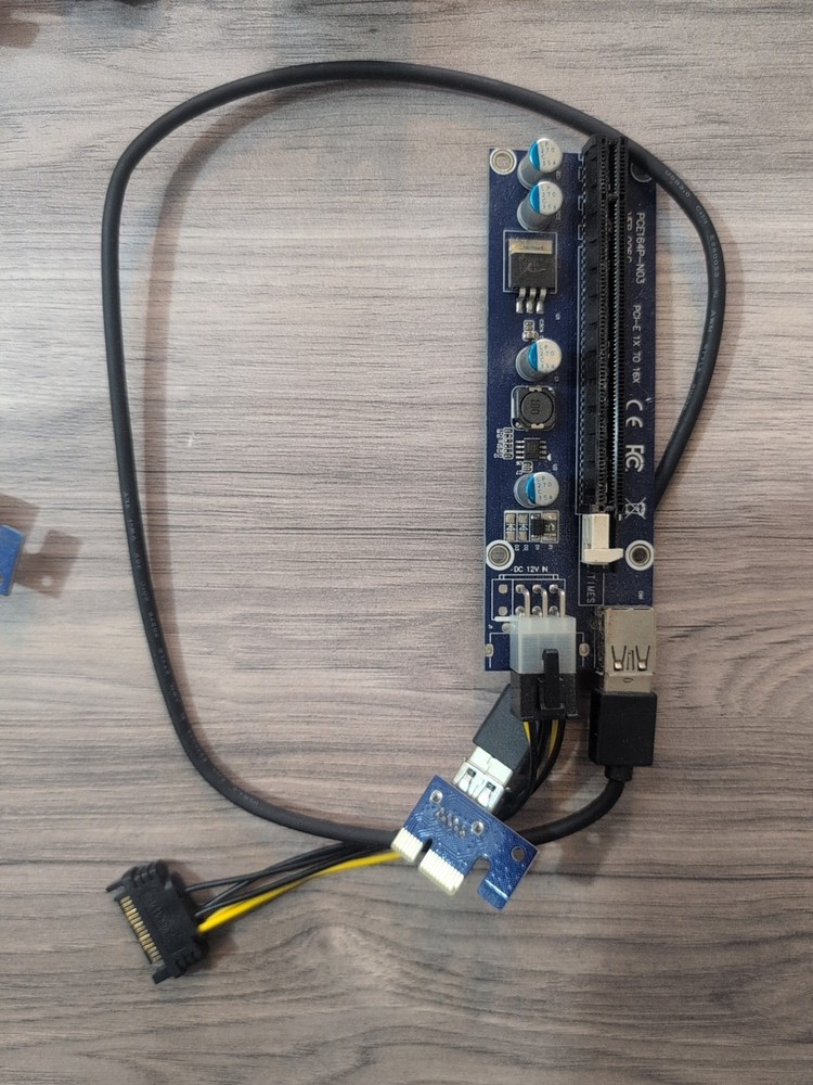 PCI-E 1x to 16x Powered USB 3.0 Crypto Mining GPU Riser Extender Adapter 6 Piece