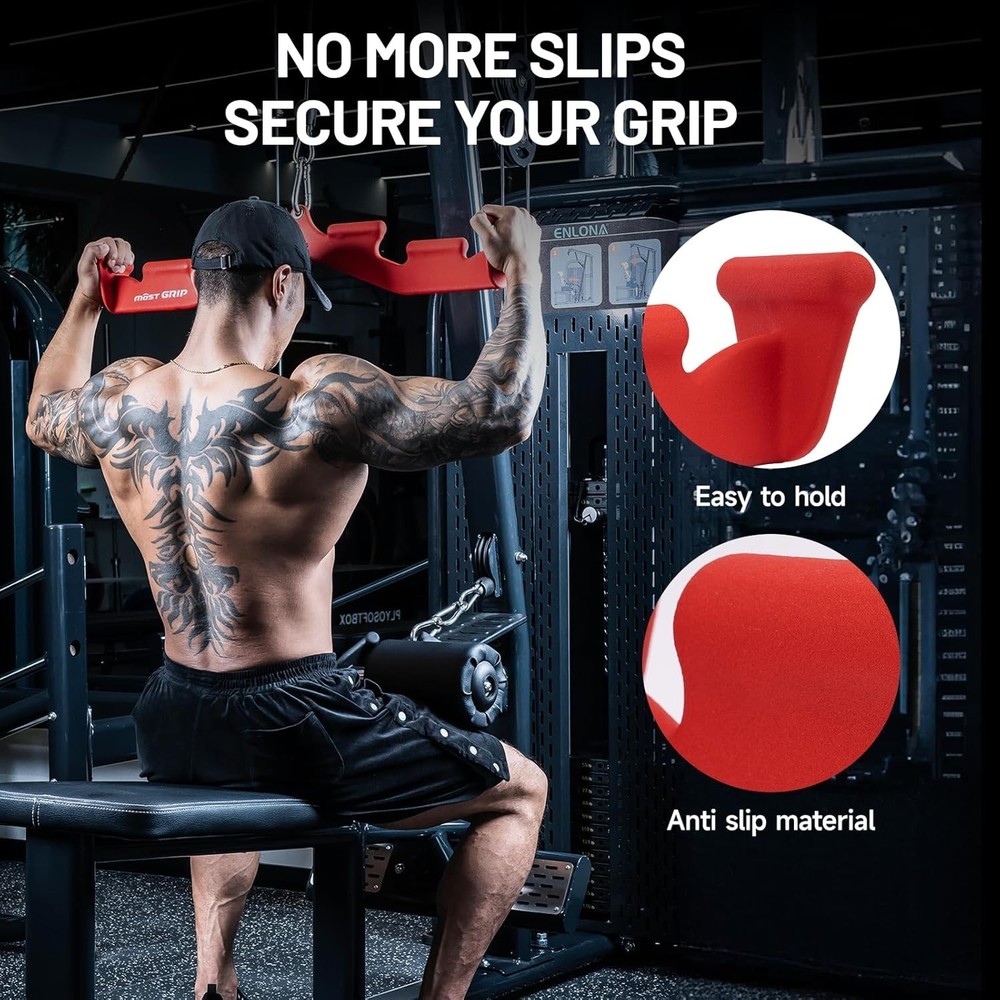 LAT Pull Down Bar with 6 Ergonomic Handles Neutral Grip LAT Pulldown Attachments