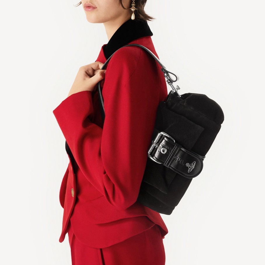 Vivienne Westwood Hazel Treasure Handbag Suede Black outlet F/S JP [DDP]