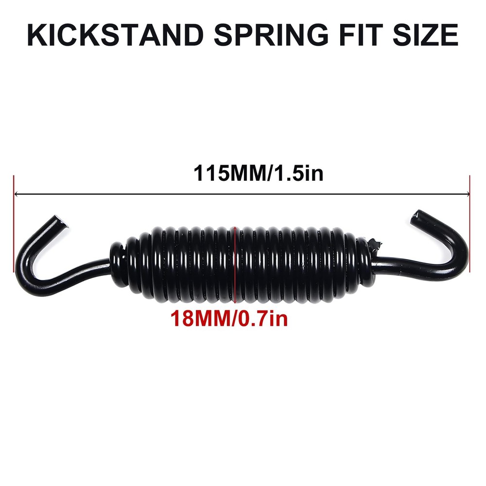 2-Pack black Chrome Kickstand Spring Jiffy Stand spring fits for Harley 2 Pack