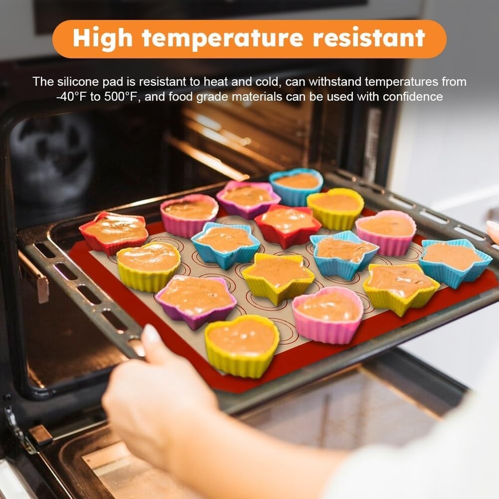 16Pcs Macaron Silicone Baking Mats Kit Reusable Nonstick Macarons Baking