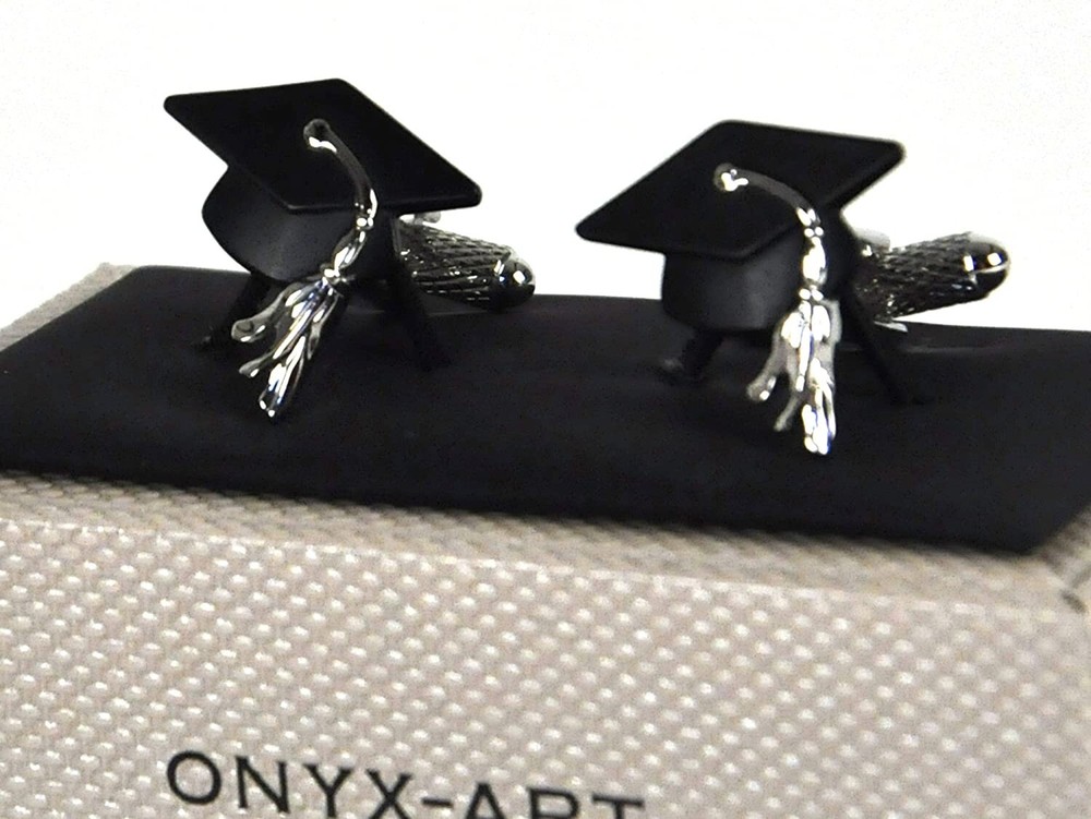 Novelty Cufflinks - Graduation Hat  Design *NEW* Boxed