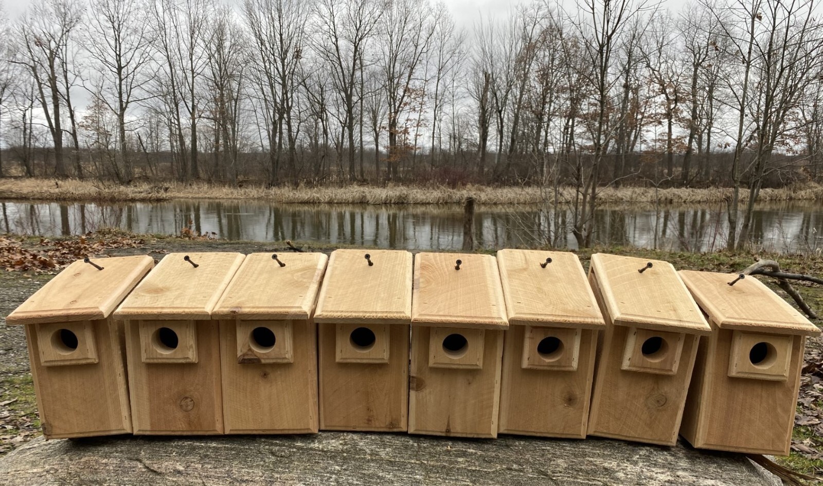 8 Brand New Cedar Bluebird Bird Houses, Easy Open & Clean, MADE IN THE USA