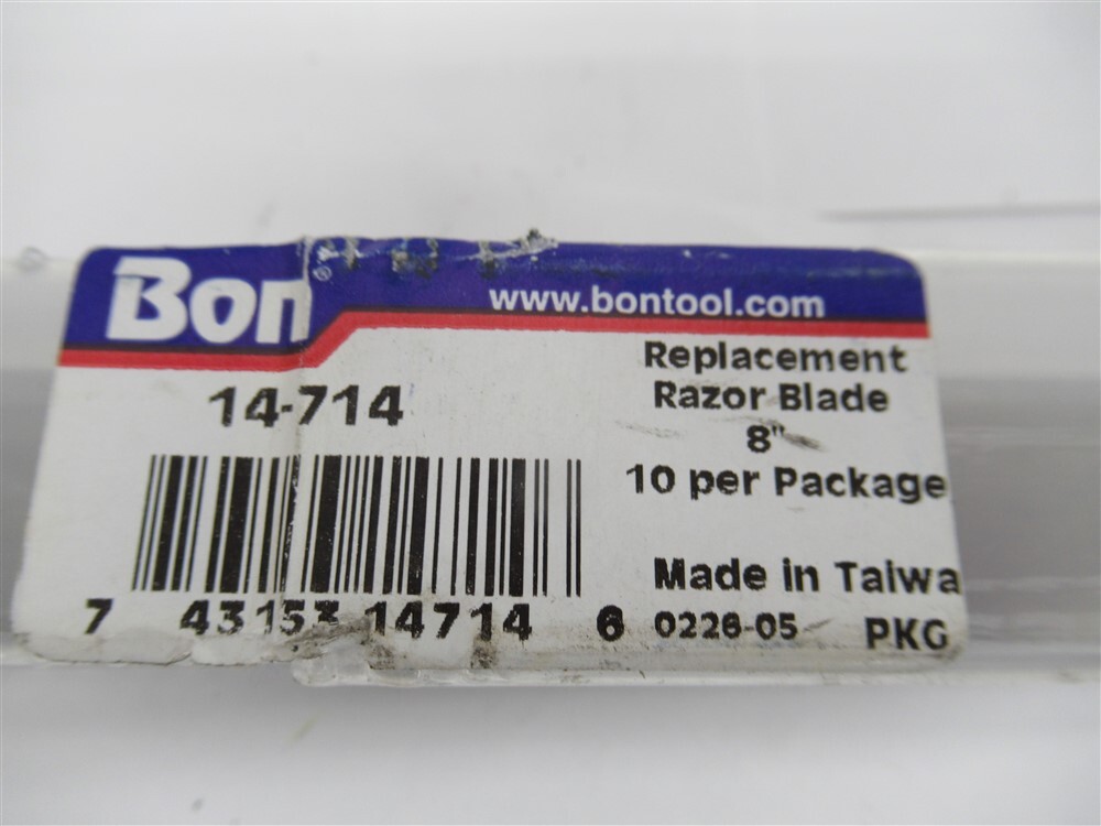 Bon 14-714 , 8" Replacement Scraper Razor Blade (PK 10)