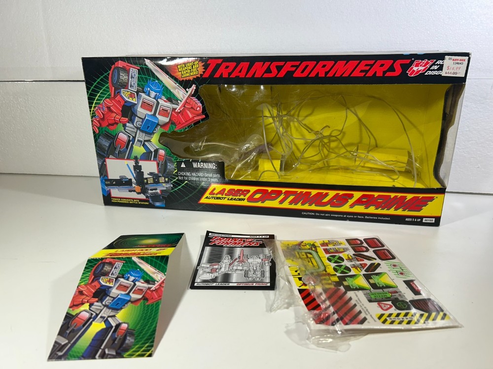 Transformers G2 Laser Optimus Prime box, Instructions & sticker sheet