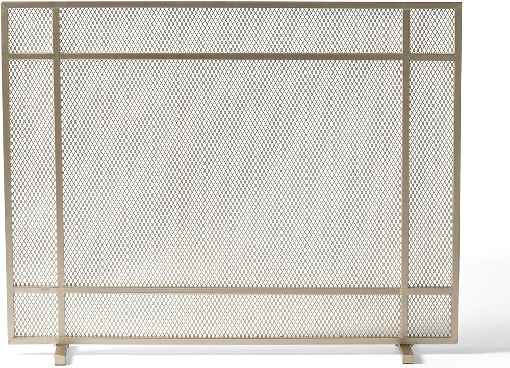 Modern Gold Iron Firescreen - Elegant Single Panel Design by Markus