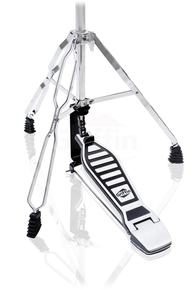 2-PACK Hi-Hat Pedal & Cymbal Stand BUNDLE | Chrome Double Braced Legs Adapter