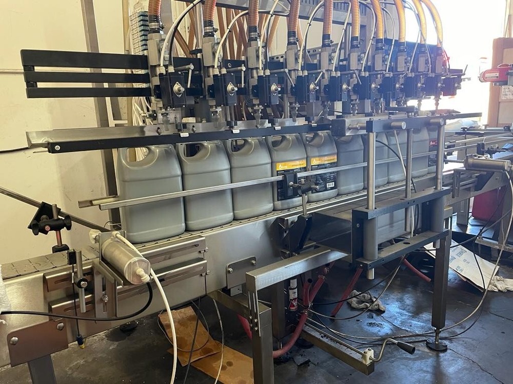 Automatic Inline Liquid Filler, 10 nozzles