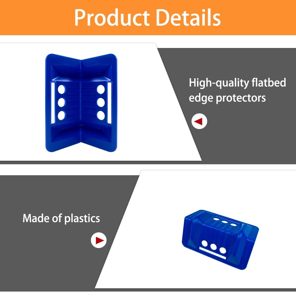 gemigard 20pcs Flatbed Cargo Edge Corner Protectors Strap Blue