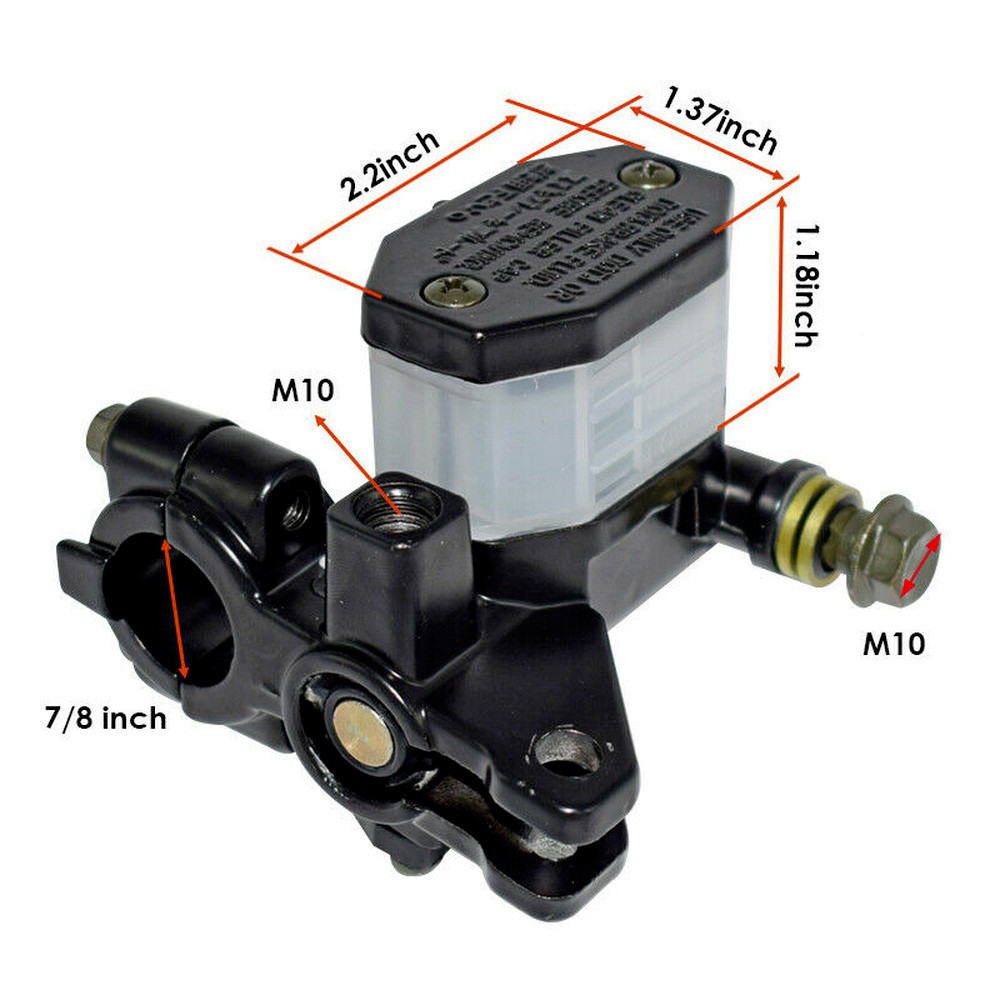 7/8" Motorcycle Right Brake Levers Master Cylinder Reservoir Lever M10 US