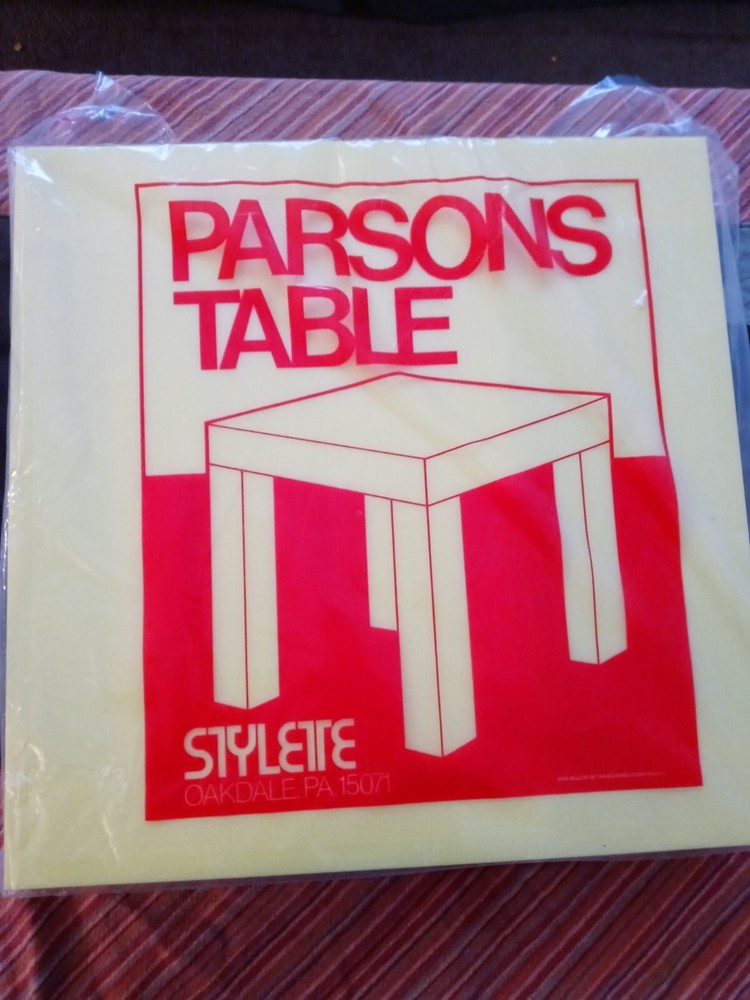 Vintage Mid Century Parsons Plastic Yellow Side Table