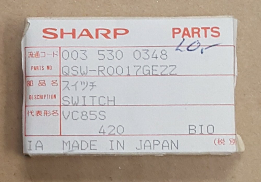Sharp QSW-R0017GEZZ VCR Mode Selector Switch Assembly * NEW in PACKAGE *