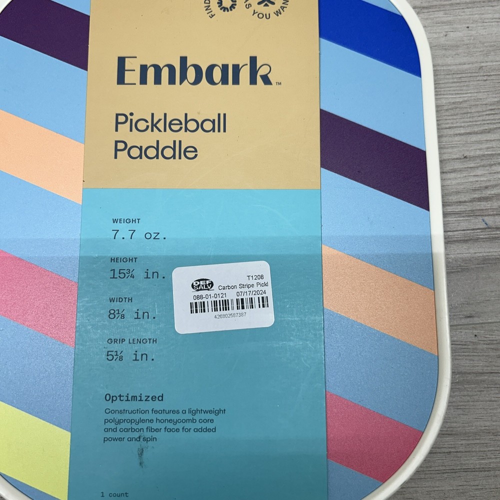Carbon Stripe Pickleball Paddle - Embark