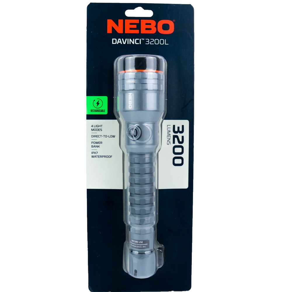 NEBO Davinci 3200L Waterproof Rechargeable Flashlight