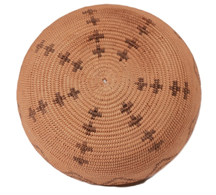 Paiute Basket Bowl ca. 1900 Size 3.125" H x 6.25" D Hand Coiled with Zigzag