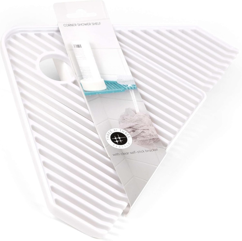 Aquafolio Corner Shelf Space-Saving Stable & Easy-Clean Shower Storage W/