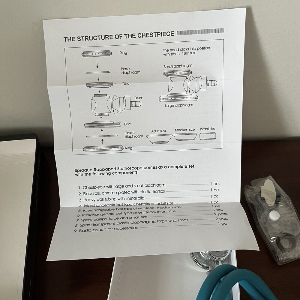 NIB Sprague Rappaport Stethoscope- Teal