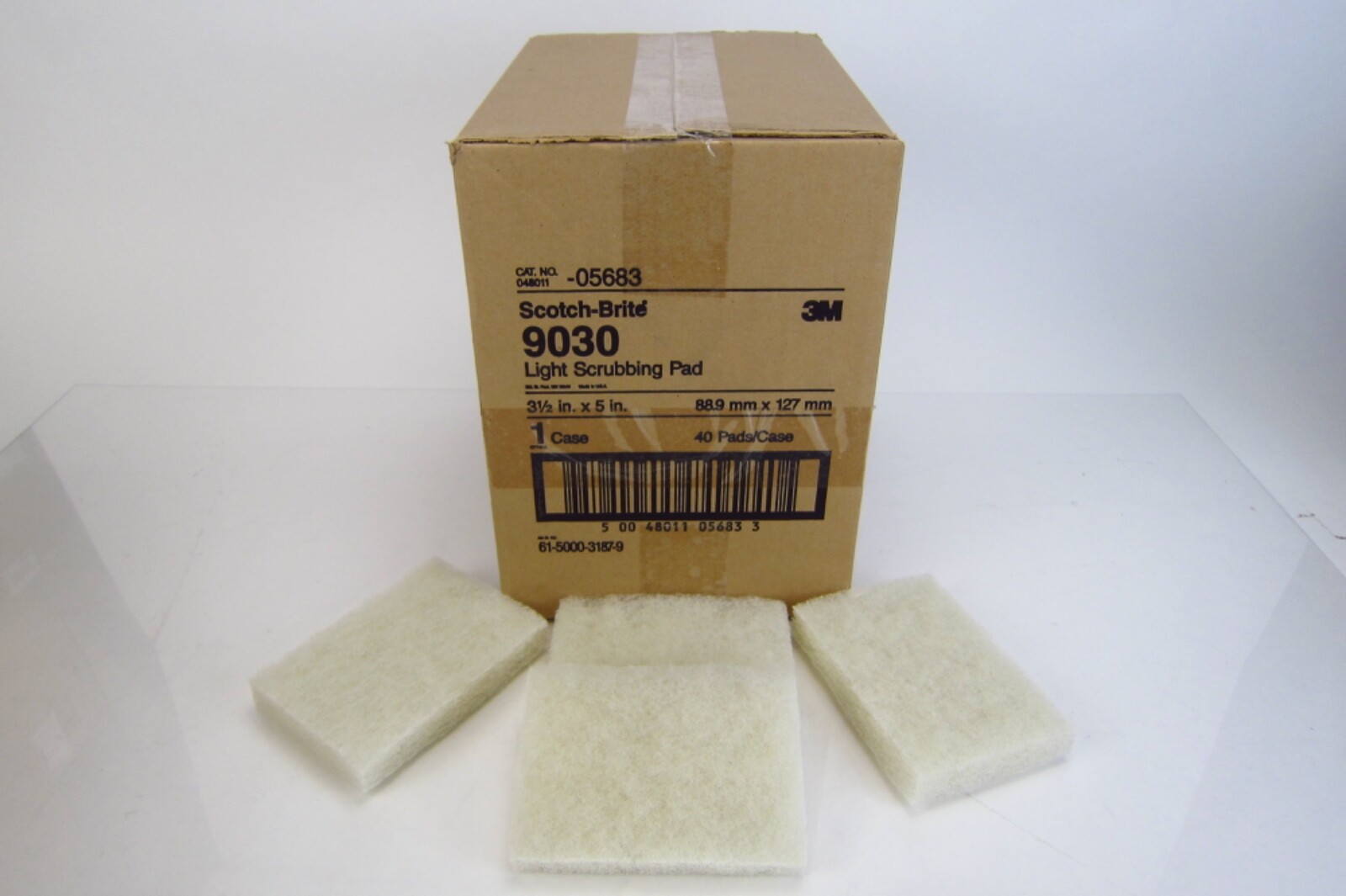 3M Scotch-Brite Light Scrubbing Pads No 9030 Case of 40 NEW 3.5in x 5in White