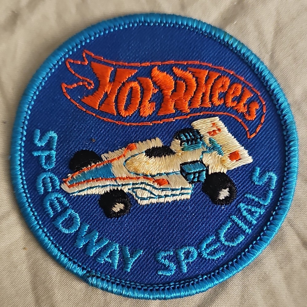 Hot Wheels Speedway Specials Embroidered Patch - Blue Round Patch