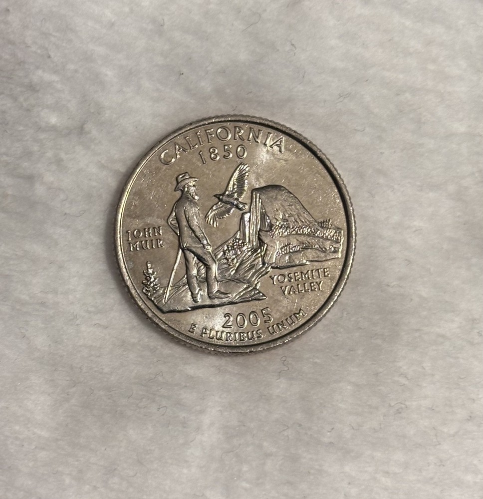 2005 D California Statehood Quarter; Struck Through Mint Error
