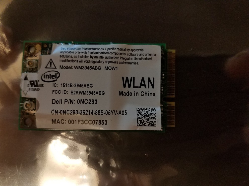 Intel WM3945ABG Dell ONC293 Wireless Card