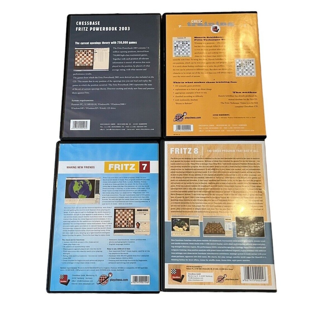 FRITZ Lot Chess Strategy Tactics Software Chessbase PC CD-ROM UNTESTED