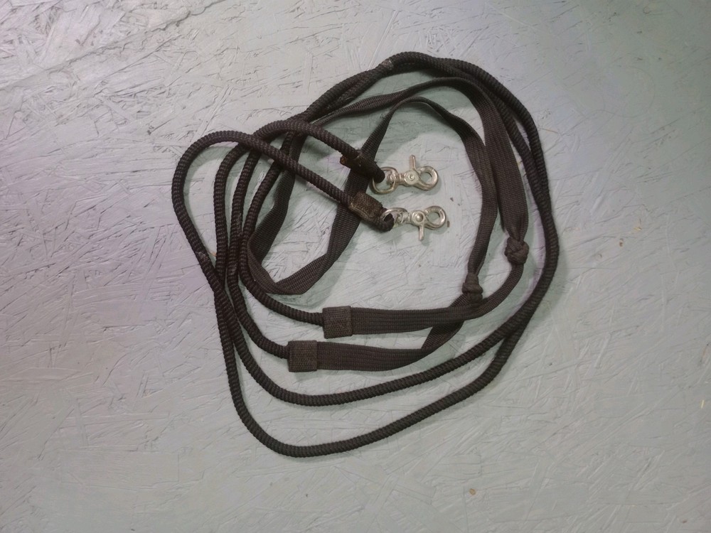 Black Nylon Training Reins, 8' Long