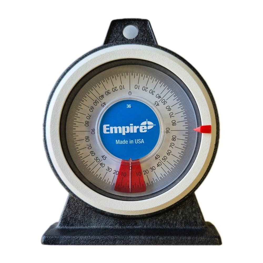 Empire 36 Magnetic Polycast Protractor – 360° Dial, Adjustable Pointer