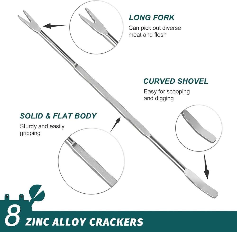 Durable 10-Piece Lobster Cracker & Fork Set - Ergonomic & Dishwasher Safe Tools