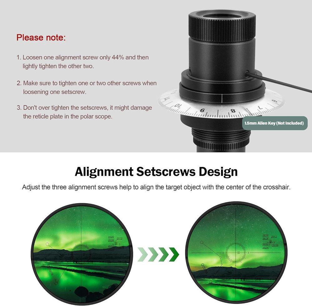 Polar Alignment Scope for EQ-5, Quickly and Easily Align Your Equatorial Mount w