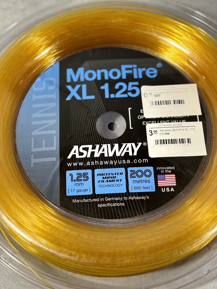 Ashaway Mono Fire 17g Poly Tennis String Set