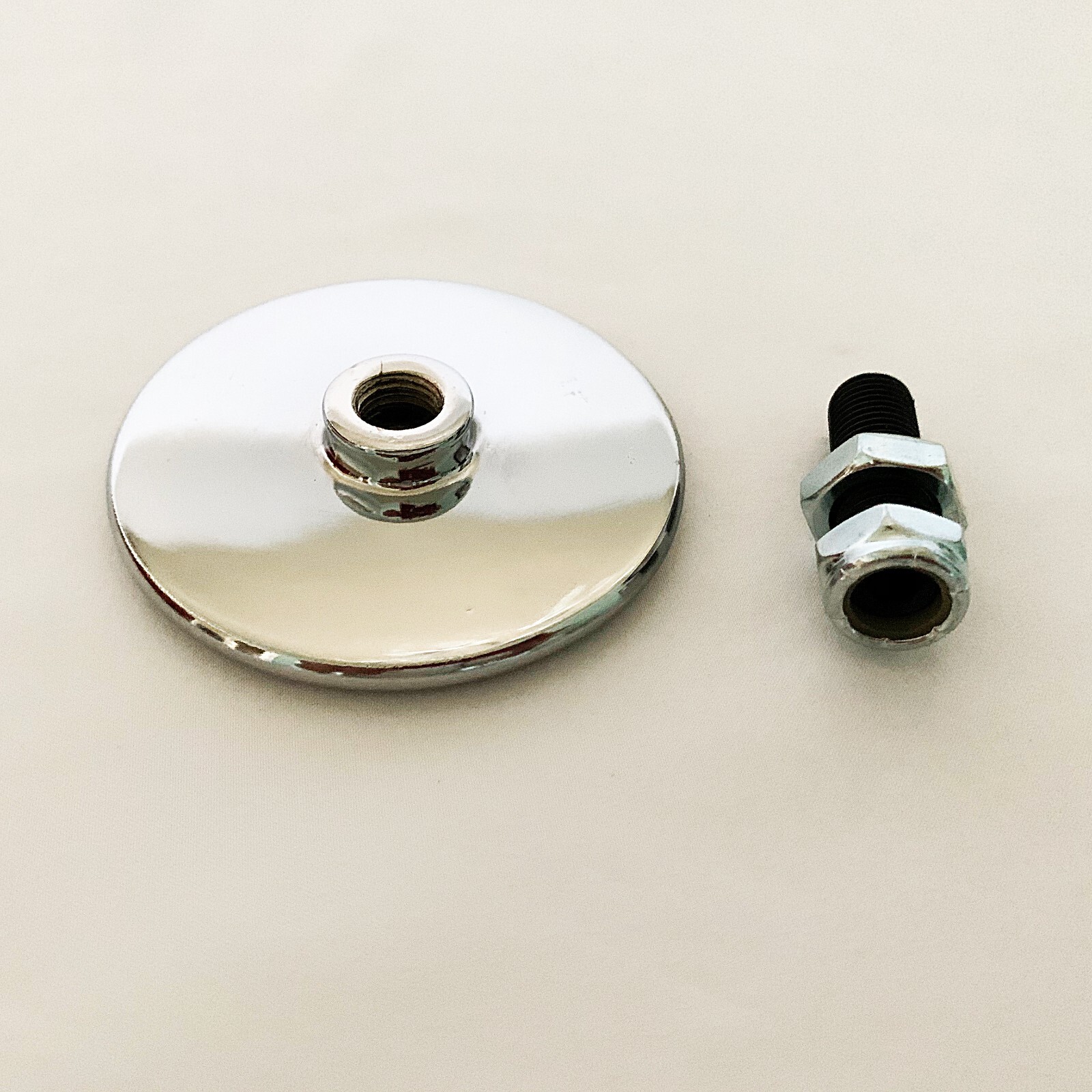 Vintage Hot Rod Knurled Brake/ Clutch Pedal Pad - Chrome Plated- 3"OD