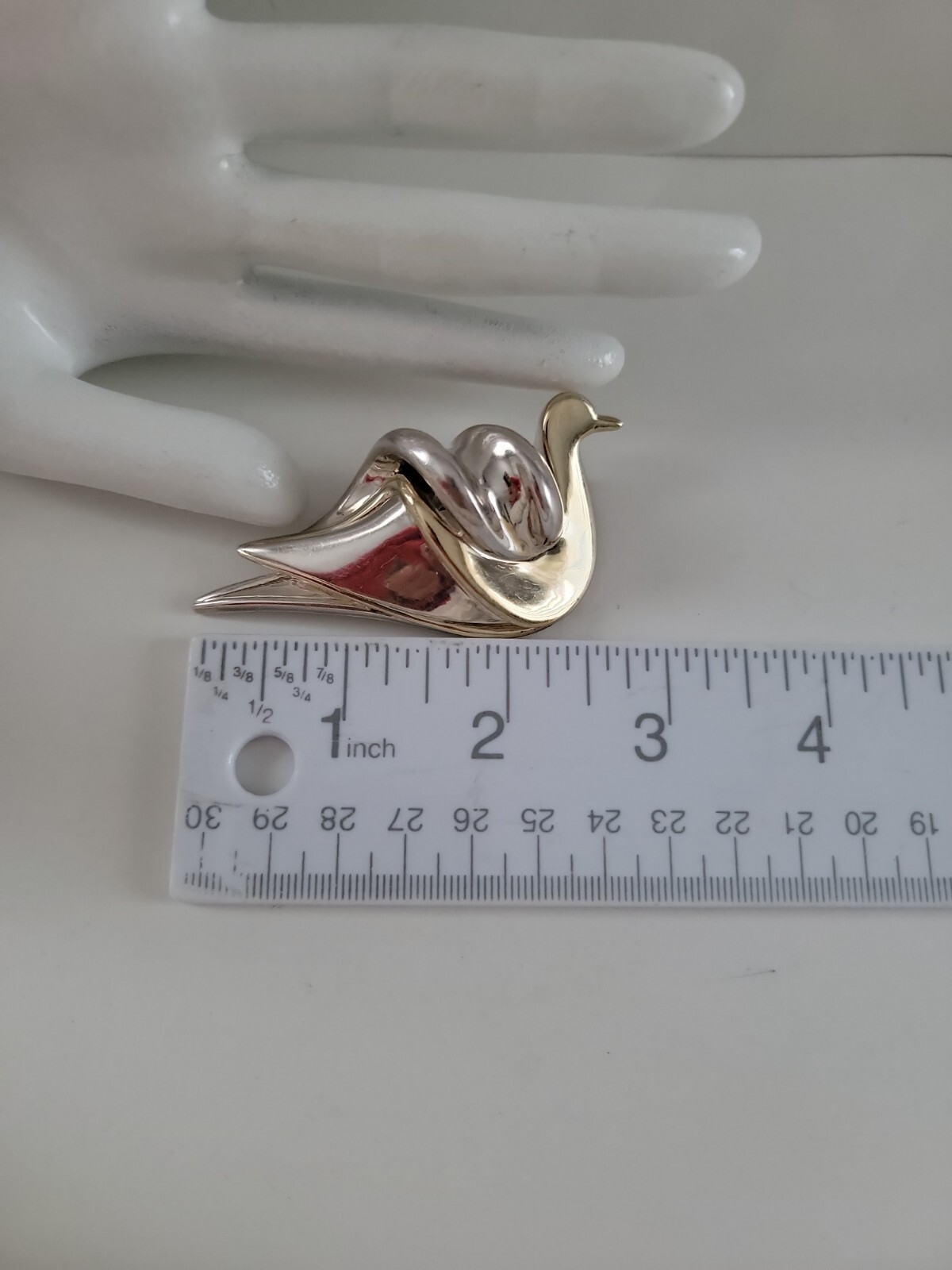 Nurit & Shoshanna Bar Modernist Swan Pin Sterling with Gold Plating