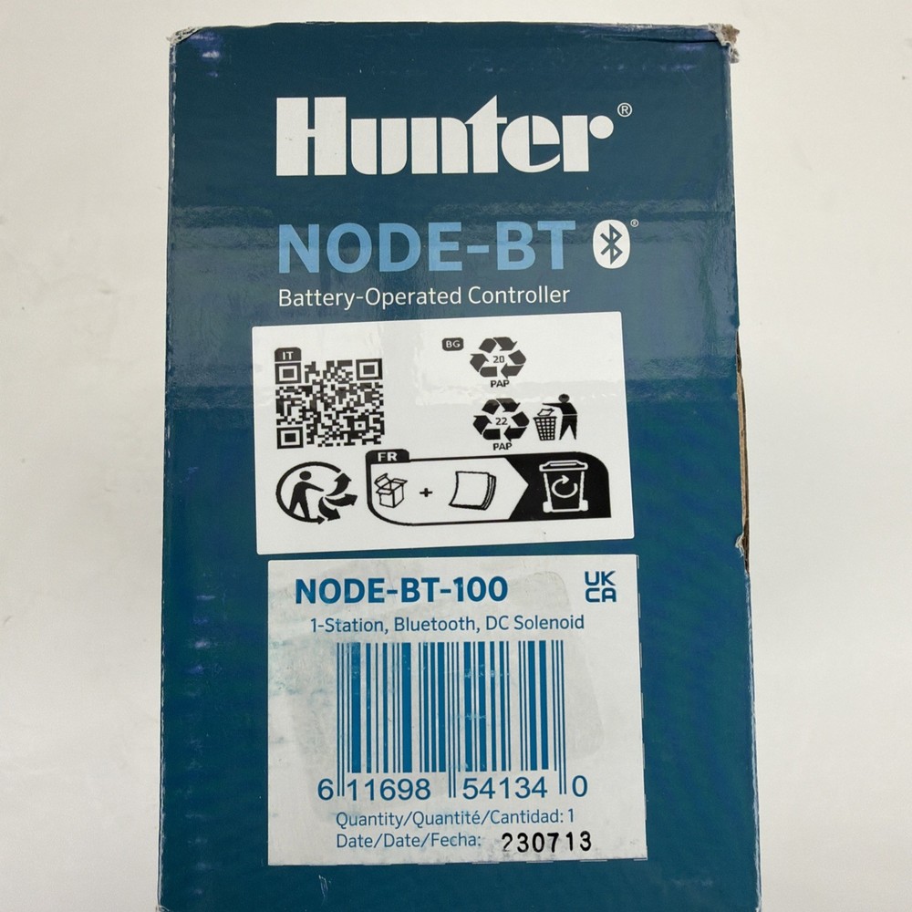 Hunter NODE-BT-100 Bluetooth Battery Operated Sprinkler Controller with Solenoid