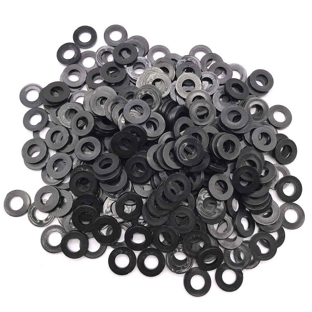Nylon Flat Washers Assortment M6 Black Plastic Spacers 300PCS