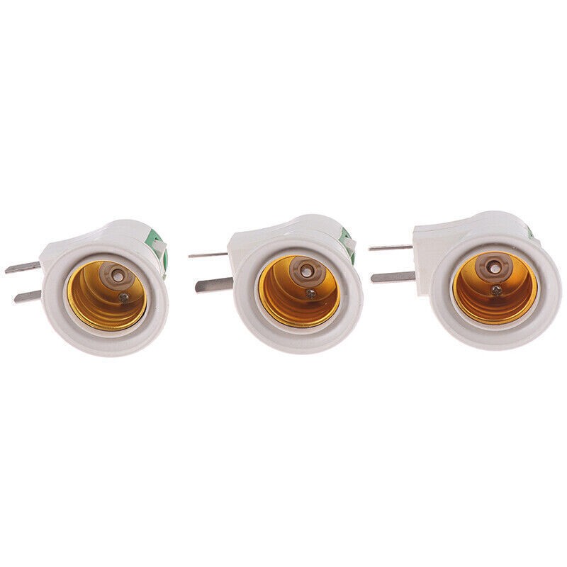 3pcs E27 Light Bulb Socket Holder Plug-in Adaptor Screw Base Lamp Wall US Plug