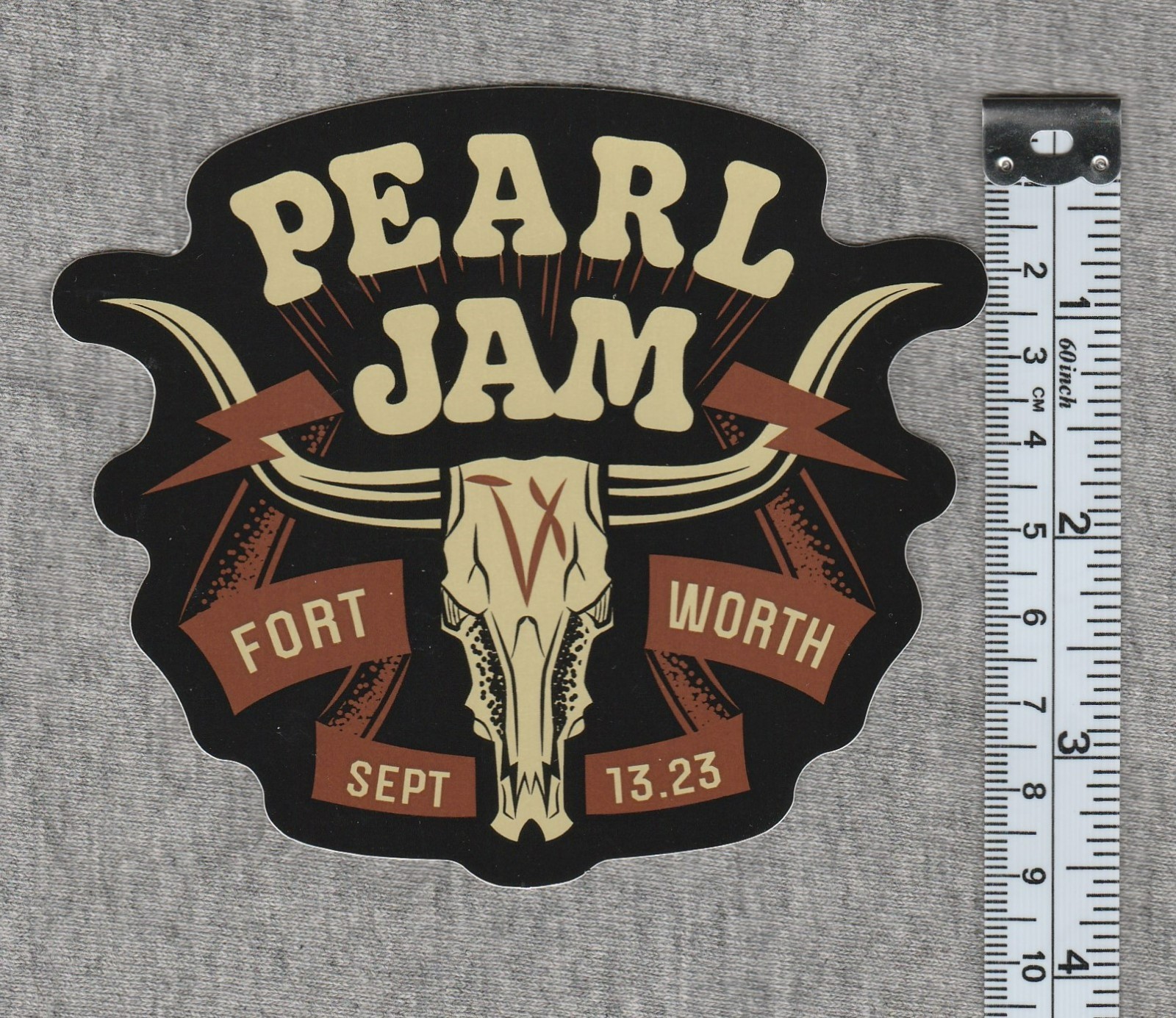 Pearl Jam Sticker 2023 First Show in Fort Worth Texas 9/13/23 Night 1 Cow Skull