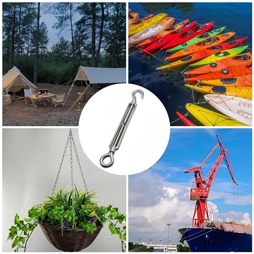 Hook & Eye Turnbuckle for Cables Wire,304 Stainless Steel Turnbuckles Hook