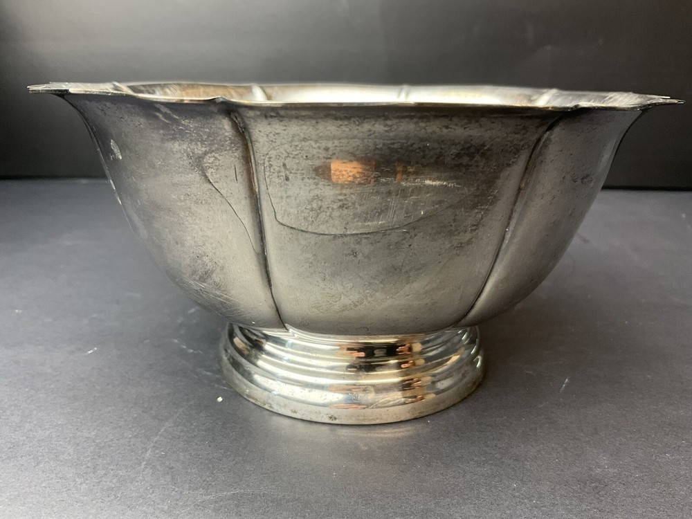 Vintage Kent Silversmith Scalloped Footed Silver-plated Small bowl Rare