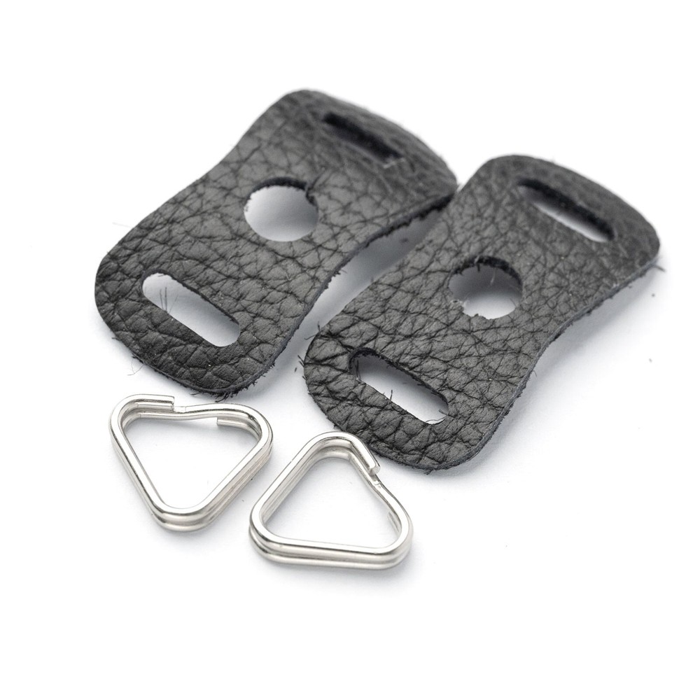 Camera Strap Stainless Split Triangle Rings With Cowhide Leather Protection Pads