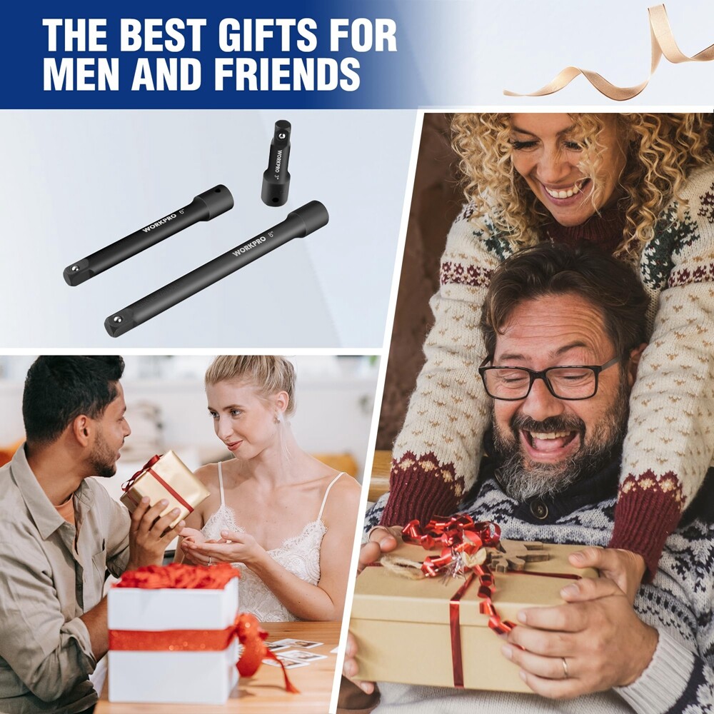 NEW 1/2inch Drive Impact Extension Bar Set 3PC Socket Extensions 3” 6” 8” w/Tray