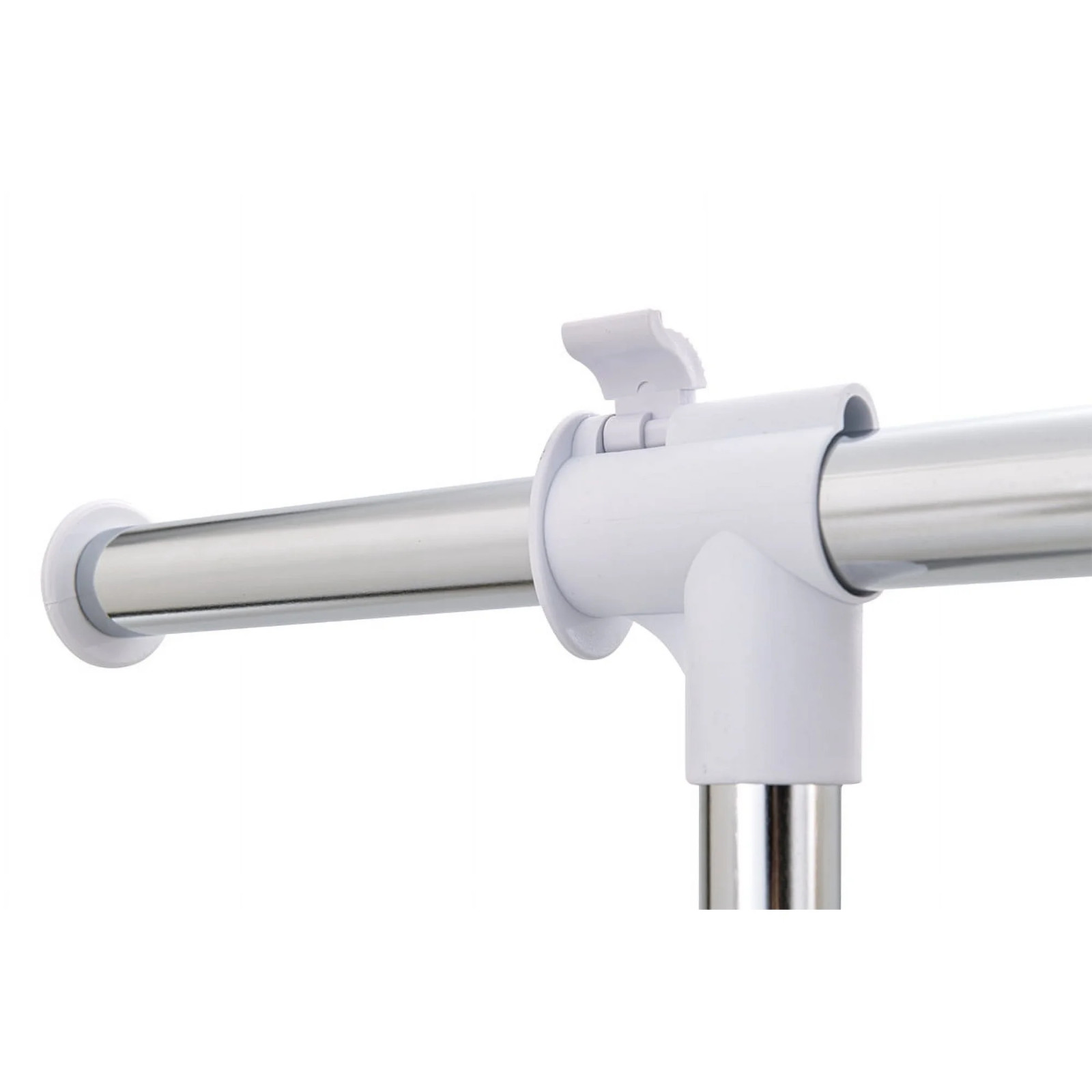 Mainstays Adjustable Metal Rolling Garment Clothes Rack, Chrome & White