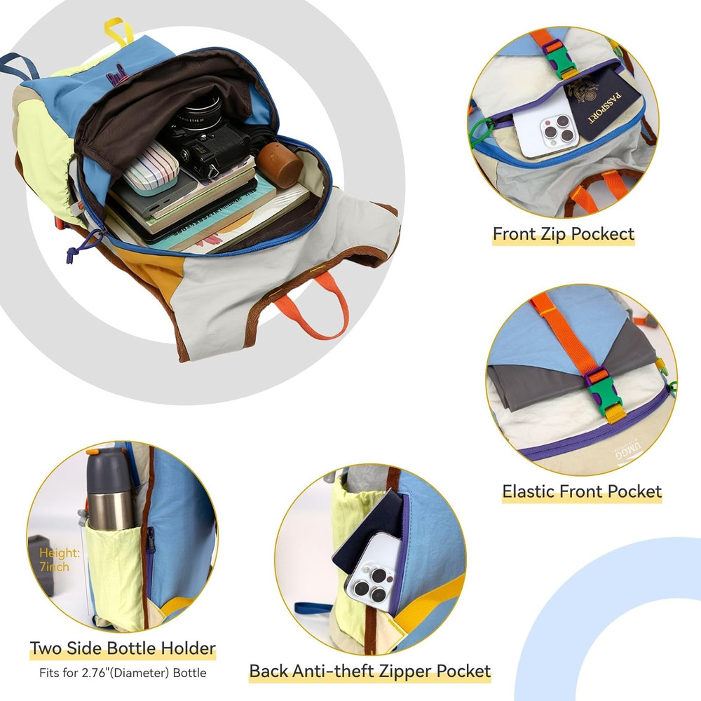 Compact 15L Hiking Backpack - Lightweight, Packable Daypack for Travel