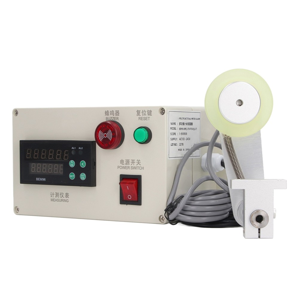 Digital Yard Meter Counter With Spring Bracket 6 Digit Roller Cable Wheel New