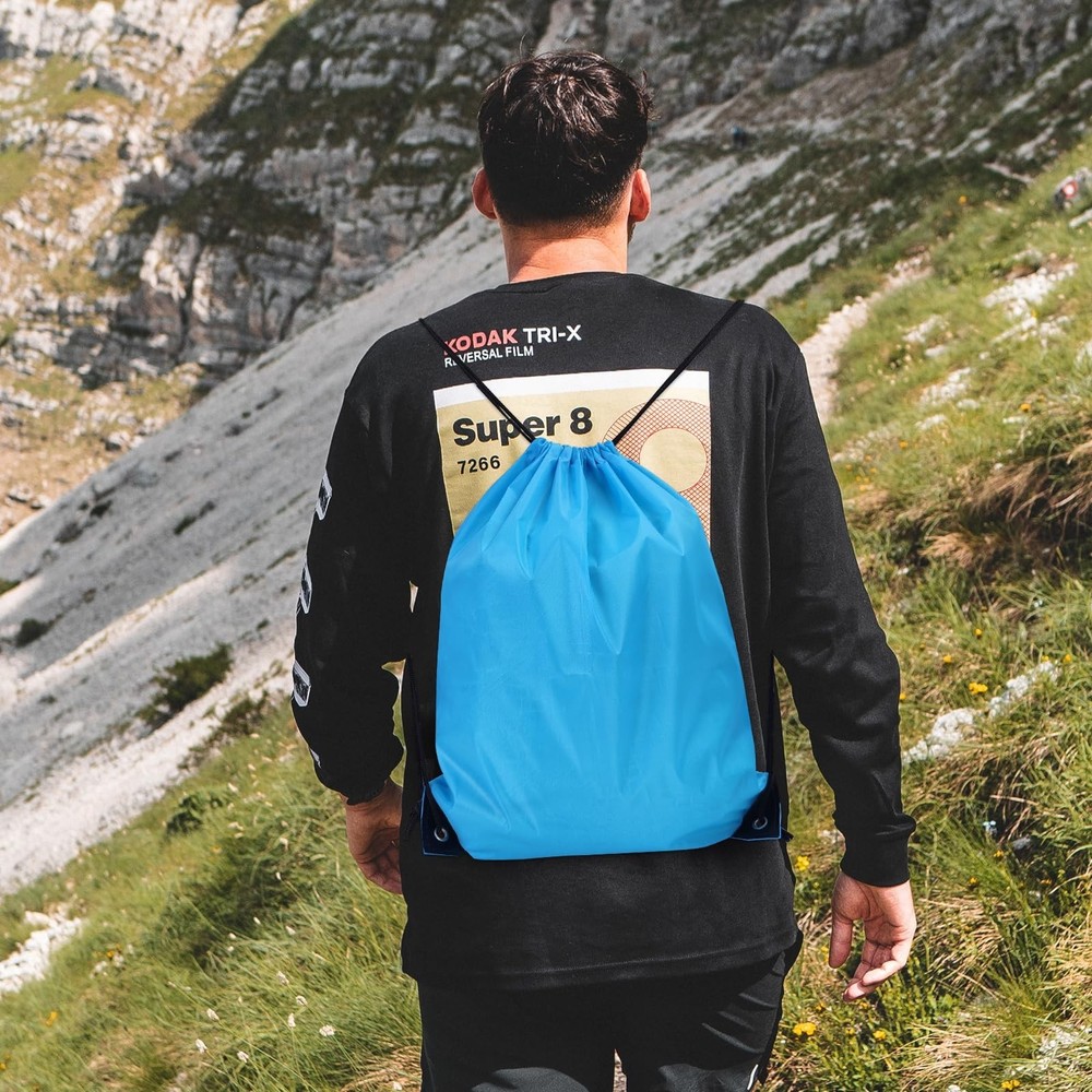 4-Piece Vibrant Color Drawstring Backpack Set - Durable Polyester with PU Lea...