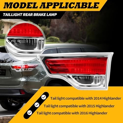 Passenger Side Inner Tail Light Compatible with 2014 2015 2016 Highlander Right