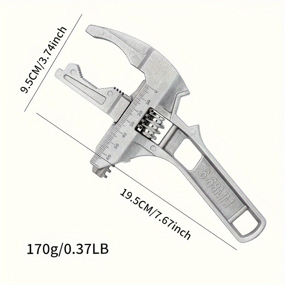 Adjustable Bathroom Wrench—Wide-Opening Design for Plumbing Repairs