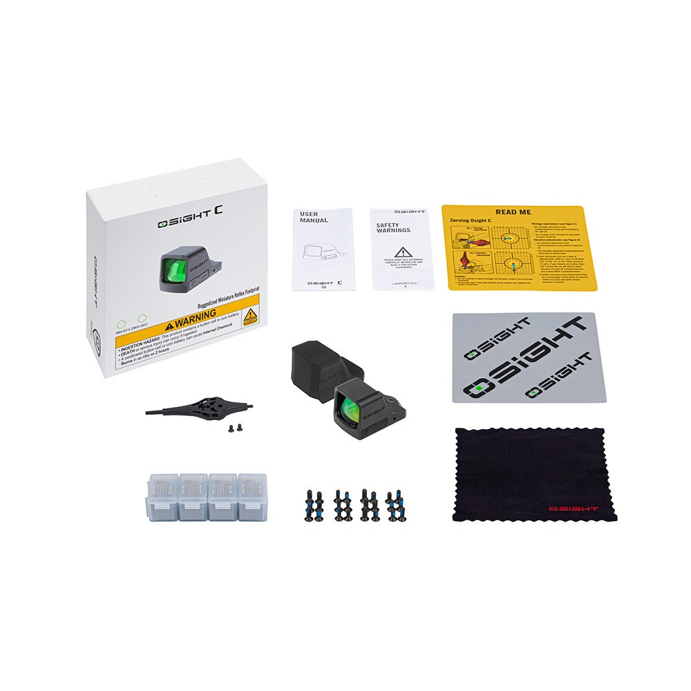 Olight Osight C Green Dot Open Reflex Optic, Replaceable Side-Loading Battery