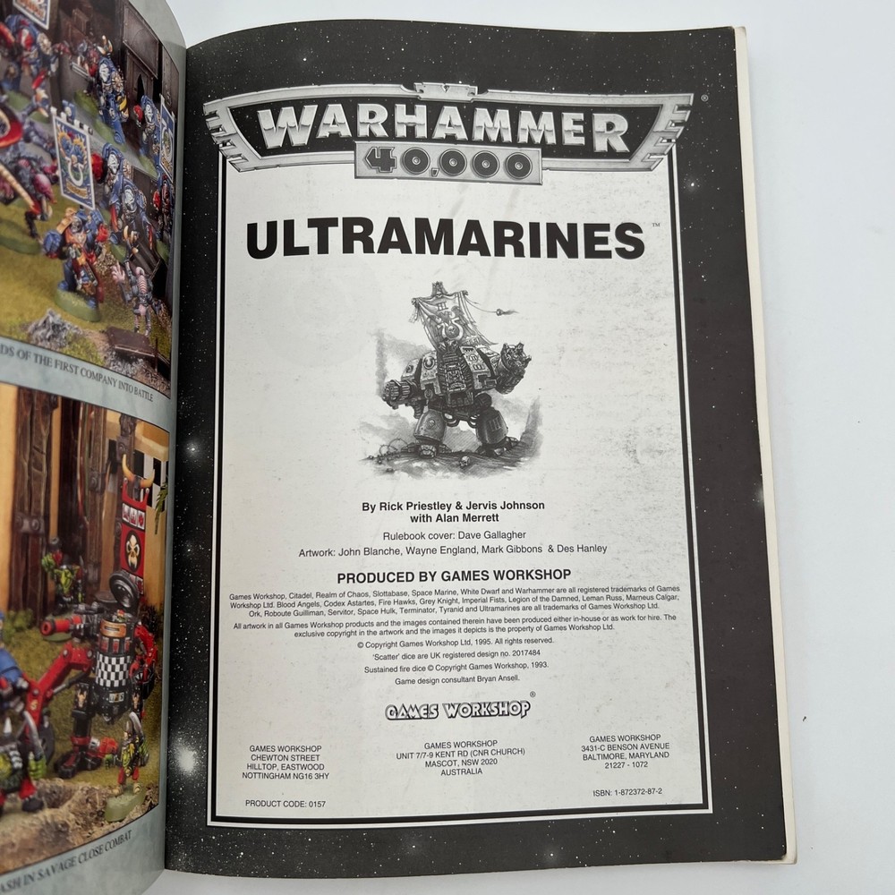 Warhammer 40K Codex Ultramarines 2nd Edition 1995 Games Workshop Softcover VG