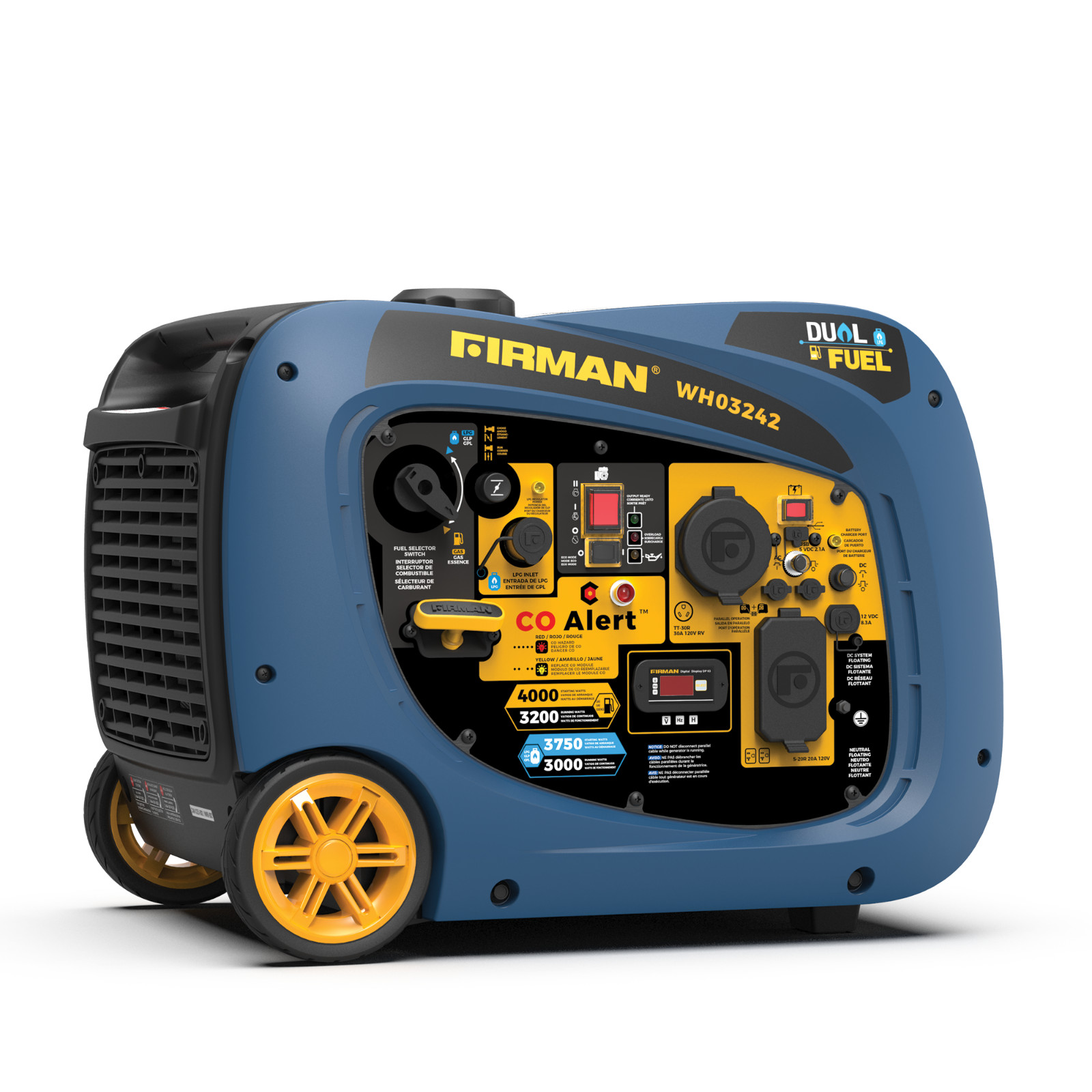 FIRMAN WH03242F 4000W Electric Start Dual Fuel Inverter Generator - Refurbished